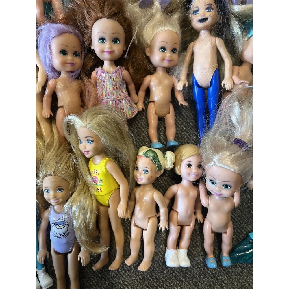 BARBIE Kelly dolls lot 18‎ Boys Mermaid Plastic Hair